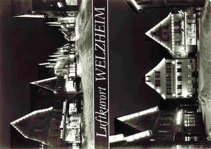 Welzheim Wilhelmstrasse und oberer Marktplatz im Winter Nachtaufnahmen