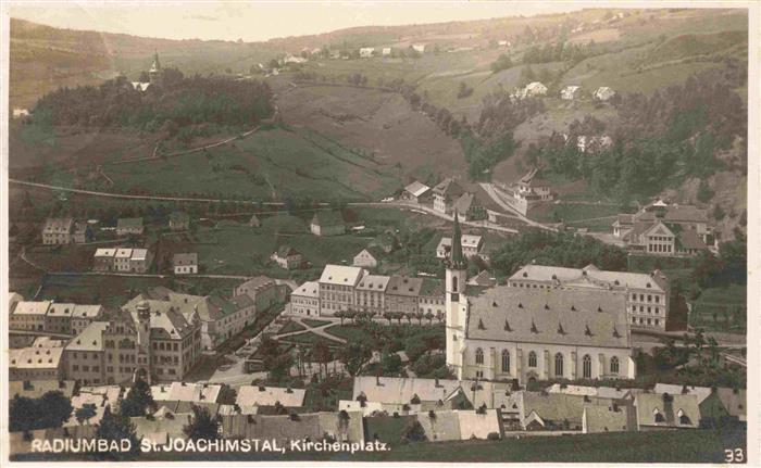 St Joachimstal Joachimsthal Sankt Jachymov CZ Radiumbad Kirchenplatz