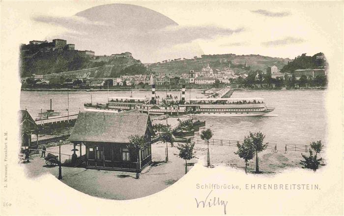 Ehrenbreitstein Koblenz Festung Fahrgastschiff