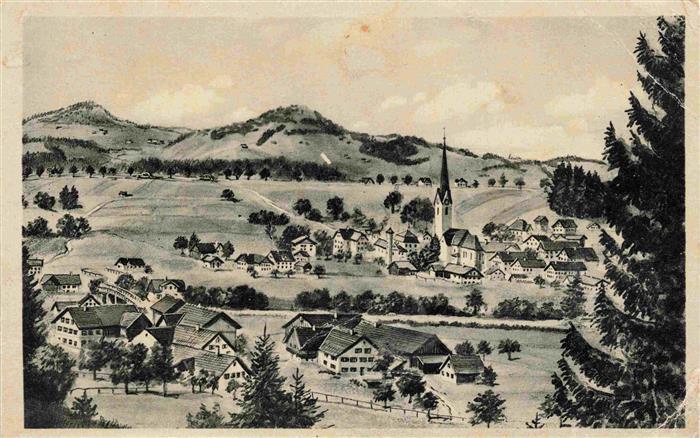 Martinszell Allgaeu Waltenhofen Bayern Panorama Feldpost