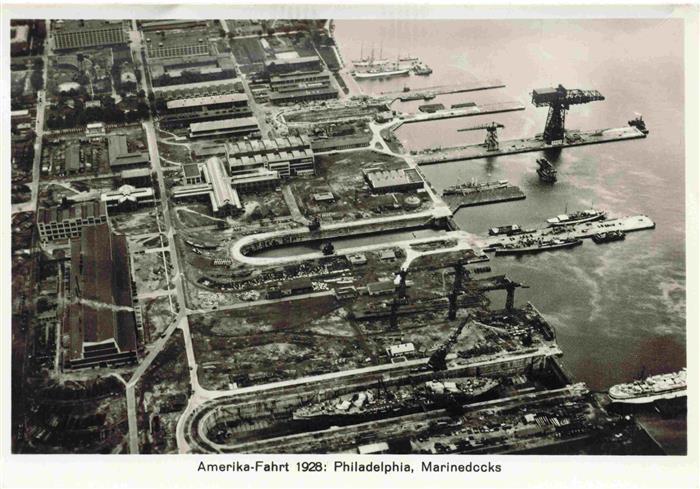 Philadelphia  Pennsylvania USA Marinedocks Amerika Fahrt 1928 Fliegeraufnahme