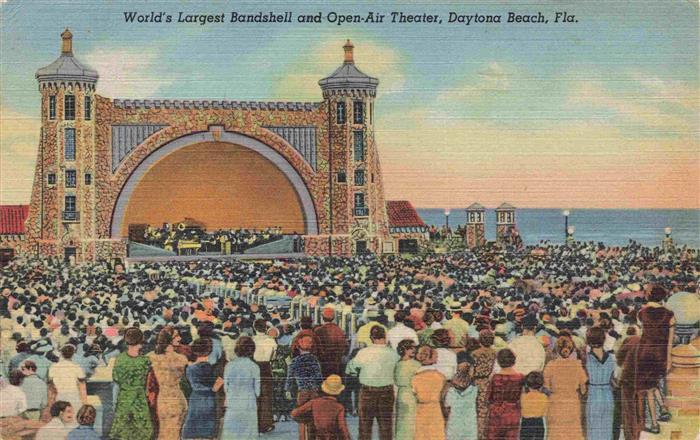 Daytona Beach Florida USA World's largest Bandshell and Open-Air Theater Illustr