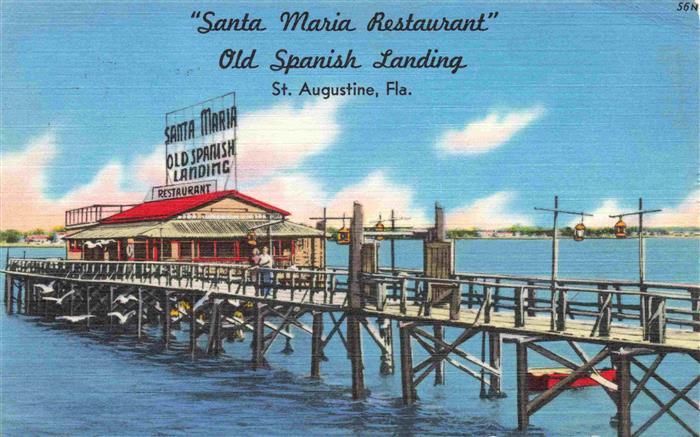 St Augustine Florida USA Santa Maria Restaurant Old Spanisch Landing Illustratio