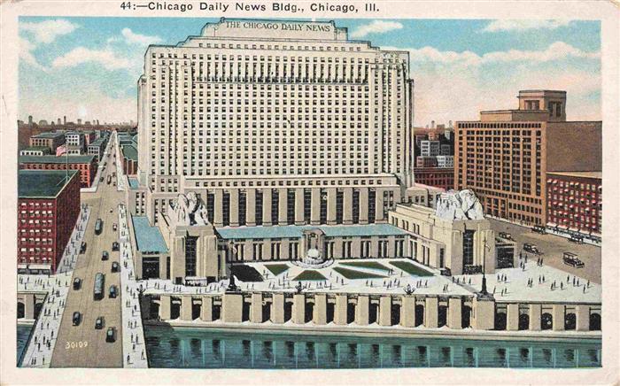CHICAGO Illinois USA Daily News Building Illustration