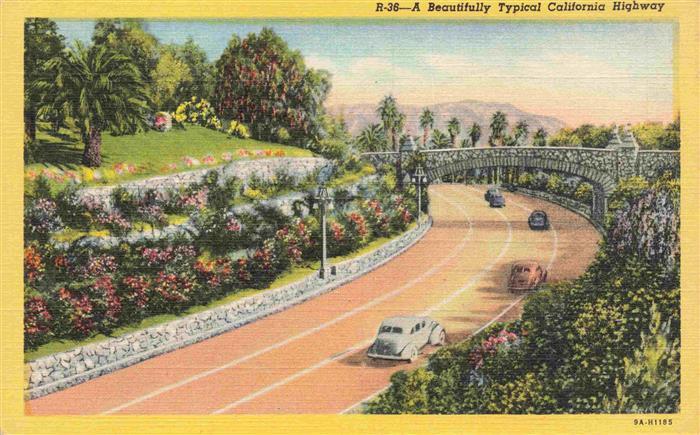 Riverside California Beautiful typical California Highway Illustration