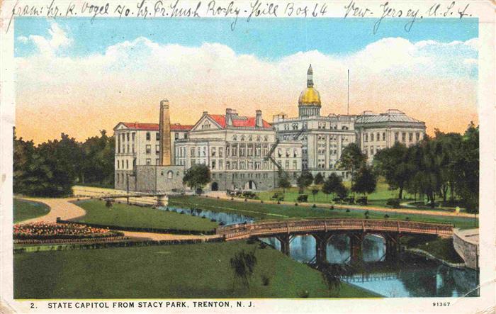 Trenton New Jersey State Capitol from Stacy Park Illustration