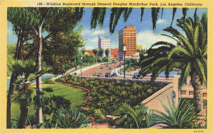 LOS ANGELES California USA Wilshire Boulevard through General Douglas MacArthur