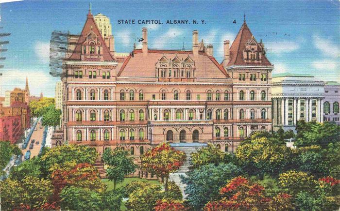 Albany New York USA State Capitol Illustration