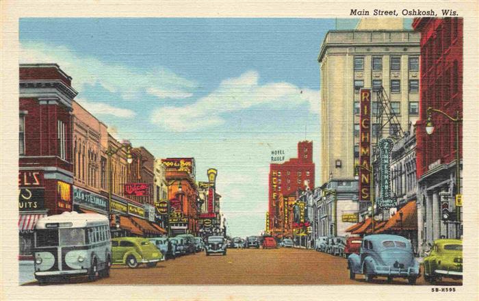 Oshkosh Wisconsin USA Main Street Illustration