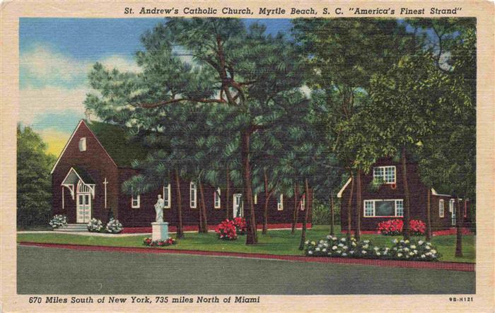 Myrtle Beach South Carolina USA St. Andrews Catholic Church Illustration