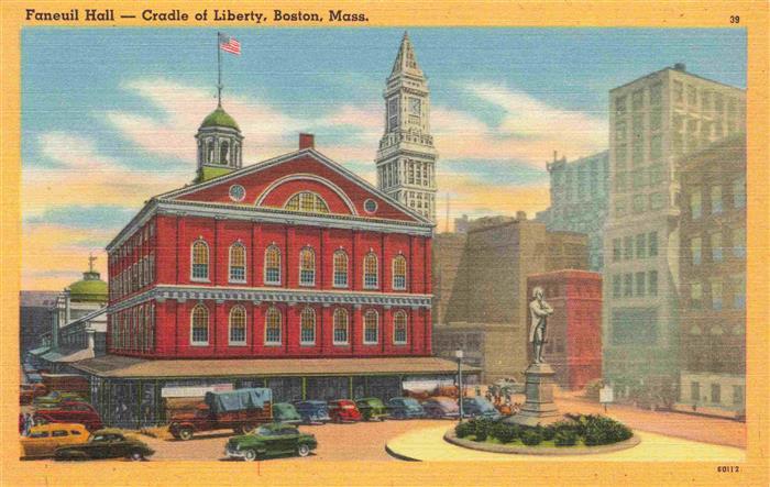 Boston Massachusetts USA Faneuil Hall Cradle of Liberty Illustration