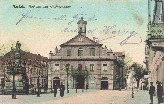 RASTATT Rathaus und Alexisbrunnen