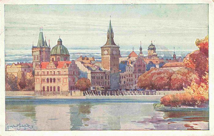 Prag  PRAHA Prahy Prague Staromestske mlyny Moulin de la vieille ville Kuenstler