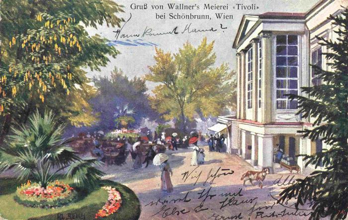 Schoenbrunn Wien Wallner's Meierei Tivoli Kuenstlerkarte