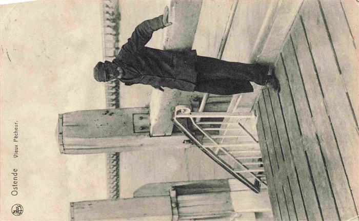 OSTENDE Oostende West-Vlaanderen Belgie Vieux pêcheur