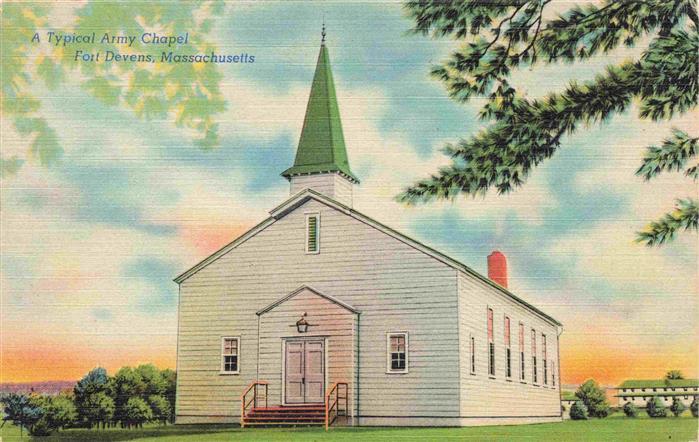 Fort Devens Boston Massachusetts USA Typical Army Chapel Illustration