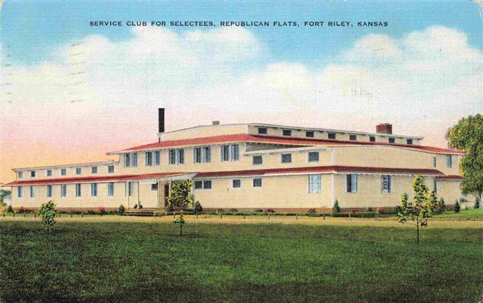 Fort Riley Kansas USA Service Club for Selectees Republican Flats