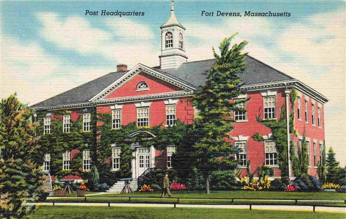 Fort Devens Boston Massachusetts USA Post Headquarters Illustration