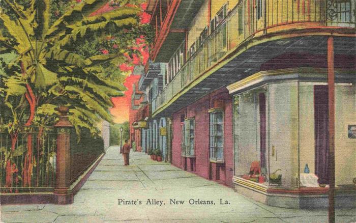 New Orleans Louisiana USA Pirate's Alley Illustration