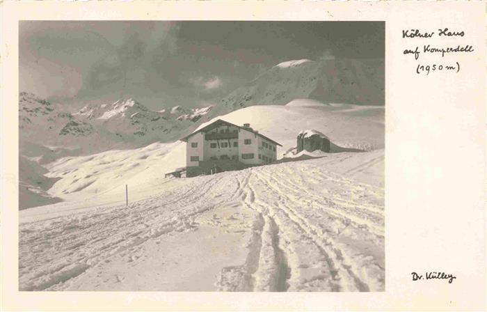 Serfaus Tirol Koelner Haus auf Komperdell Winterpanorama Alpen