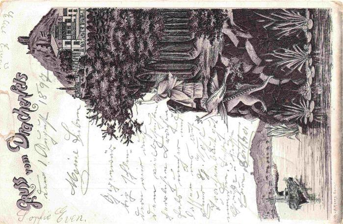 Koenigswinter Hotel auf dem Drachenfels Deutsche Reichspost Litho