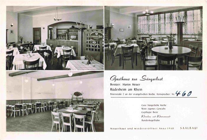 RueDESHEIM am Rhein Gasthaus zur Saengerlust Gastraeume