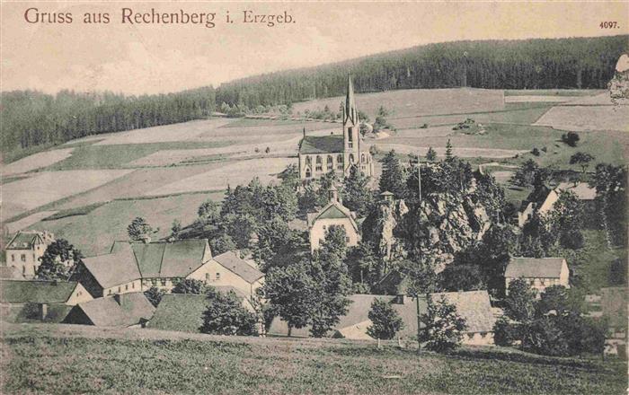Rechenberg -Bienenmuehle Osterzgebirge Sachsen Panorama mit Kirche
