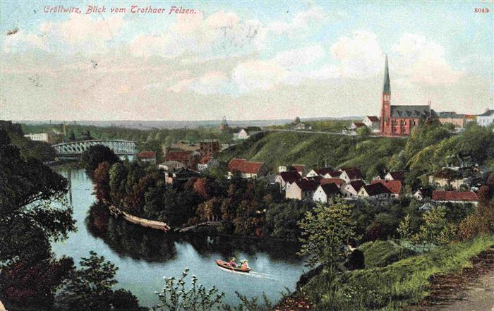 Croellwitz Kroellwitz Halle Saale Sachsen-Anhalt Blick vom Trothaer Felsen