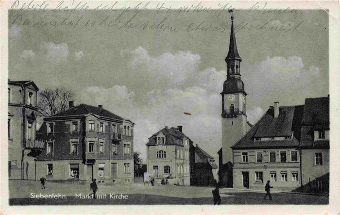 Siebenlehn Grossschirma Sachsen Markt mit Kirche