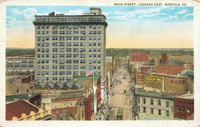 Norfolk Virginia USA Main Street Looking East