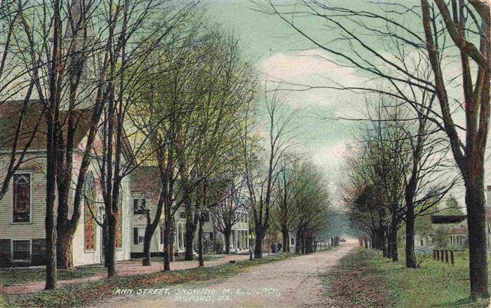 Milford Pennsylvania USA Ann Street showing Church