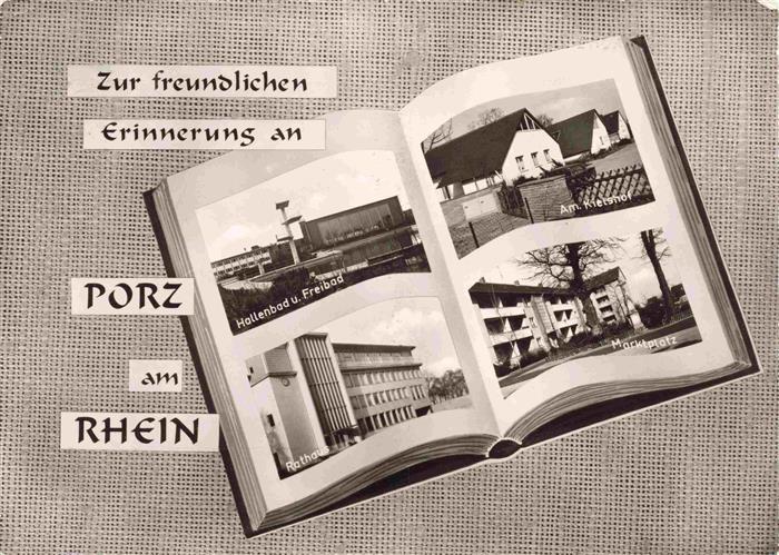 Porz Koeln Rhein Hallen und Freibad Am Kielshof Rathaus Marktplatz