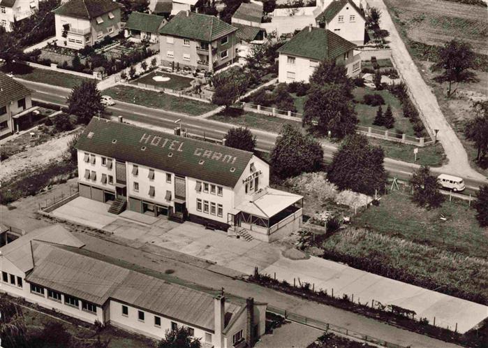 Karlsdorf -Neuthard Bruchsal Baden Hotel garni Bruchsal Fliegeraufnahme