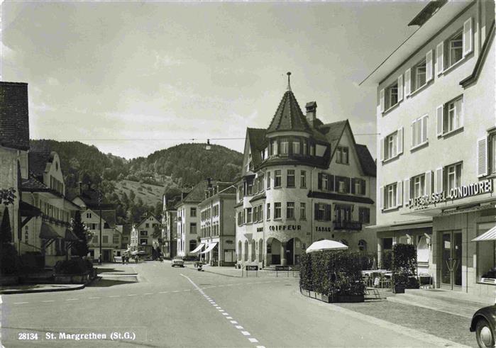 St Margarethen SG Ortspartie mit Cafe Conditorei Brassel