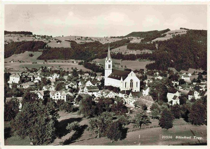 Buetschwil SG Panorama mit Kirche Feldpost