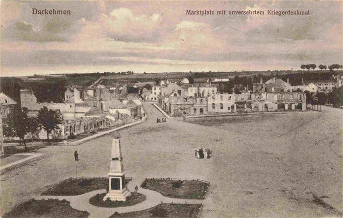 Darkehmen Angerapp Osjorsk Oblast Kaliningrad RU Marktplatz mit unversehrtem Kri