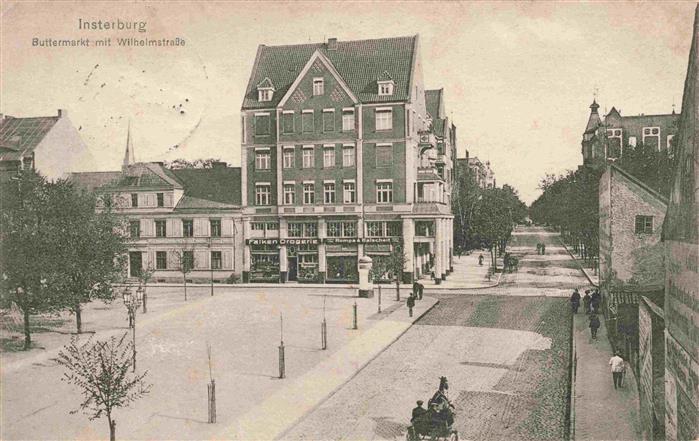 INSTERBURG Tschernjachowsk Kaliningrad RU Buttermarkt mit Wilhelmstrasse Feldpos
