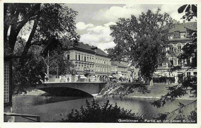GUMBINNEN Goesev Gussew Oblast Kaliningrad RU Partie an der neuen Bruecke