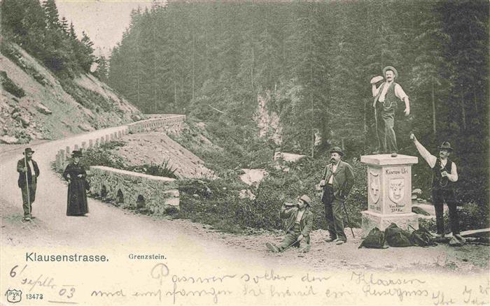 Klausen  Eisacktal Suedtirol IT Klausenstrasse Grenzstein