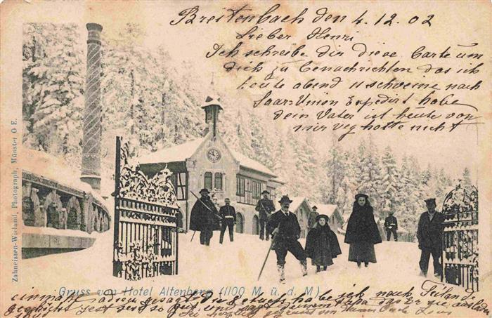 Altenberg Bergheim 68 Haut-Rhin Alsace Hotel Altenberg im Winter