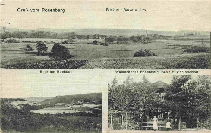Berka Bad Ilm Thueringen Panorama Blick vom Rosenberg Buchfart Waldschenke