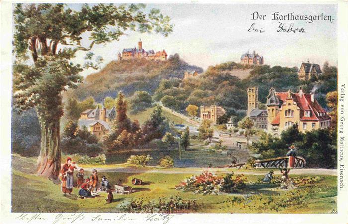 Eisenach Thueringen Der Karthausgarten Kuenstlerkarte Deutsche Reichspost