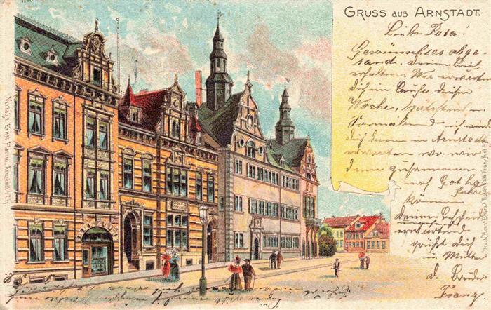 Arnstadt Ilm Thueringen Motiv im Stadtzentrum Kuenstlerkarte