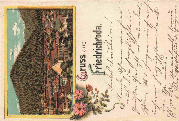 Friedrichroda Panorama Litho Deutsche Reichspost