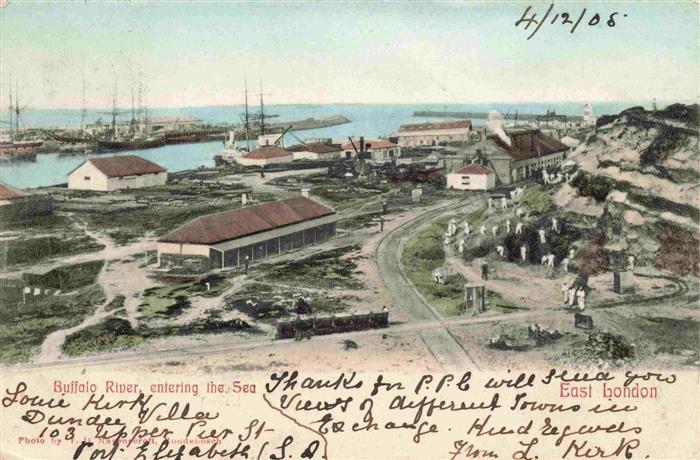 East London Southafrica Buffalo River entering the Sea