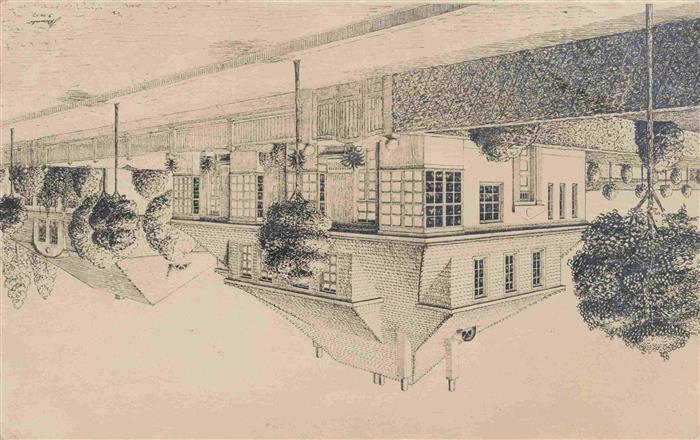 Reichenbach Vogtland Sachsen Villen Zeichnung Kuenstlerkarte