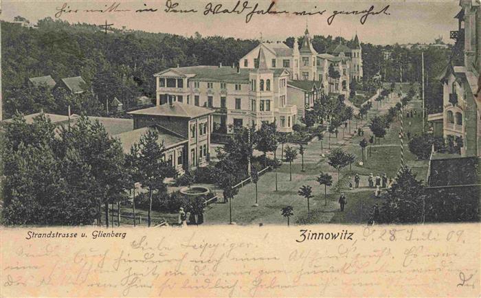 ZINNOWITZ Ostseebad Strandstrasse und Glienberg