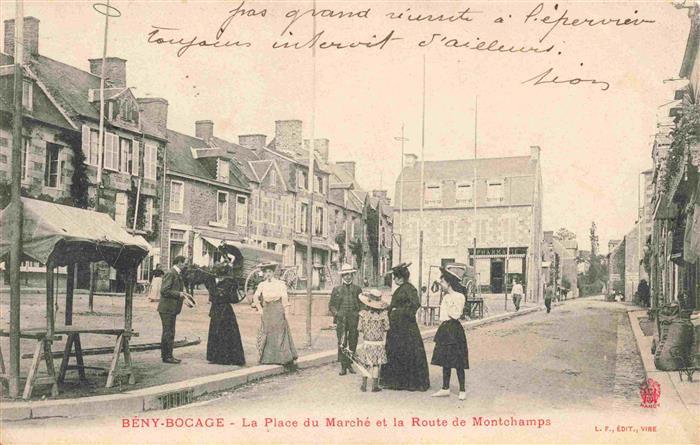 Beny-Bocage Le 14 Calvados Place du Marché et la Route de Montchamps