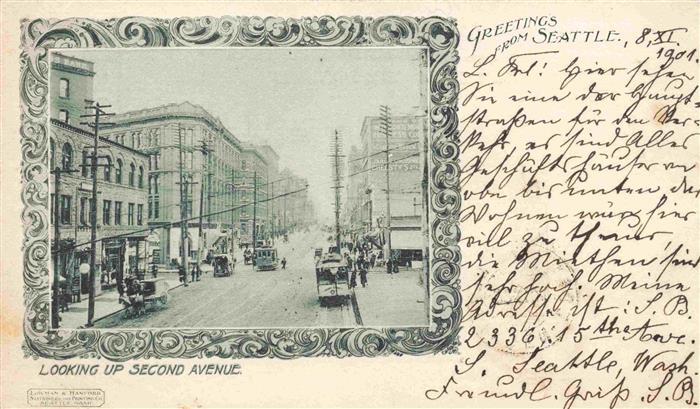 Seattle Washington USA Looking up Second Avenue Bilderrahmen