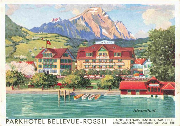 Hergiswil Vierwaldstaettersee Parkhotel Bellevue Roessli Strandband Kuenstlerkar